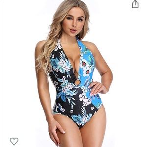 Floral halter one piece